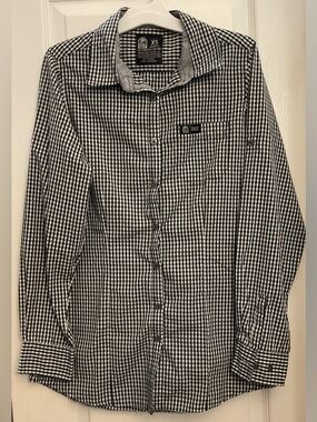 Taco Bell Black & White Gingham Button-Down Shirt